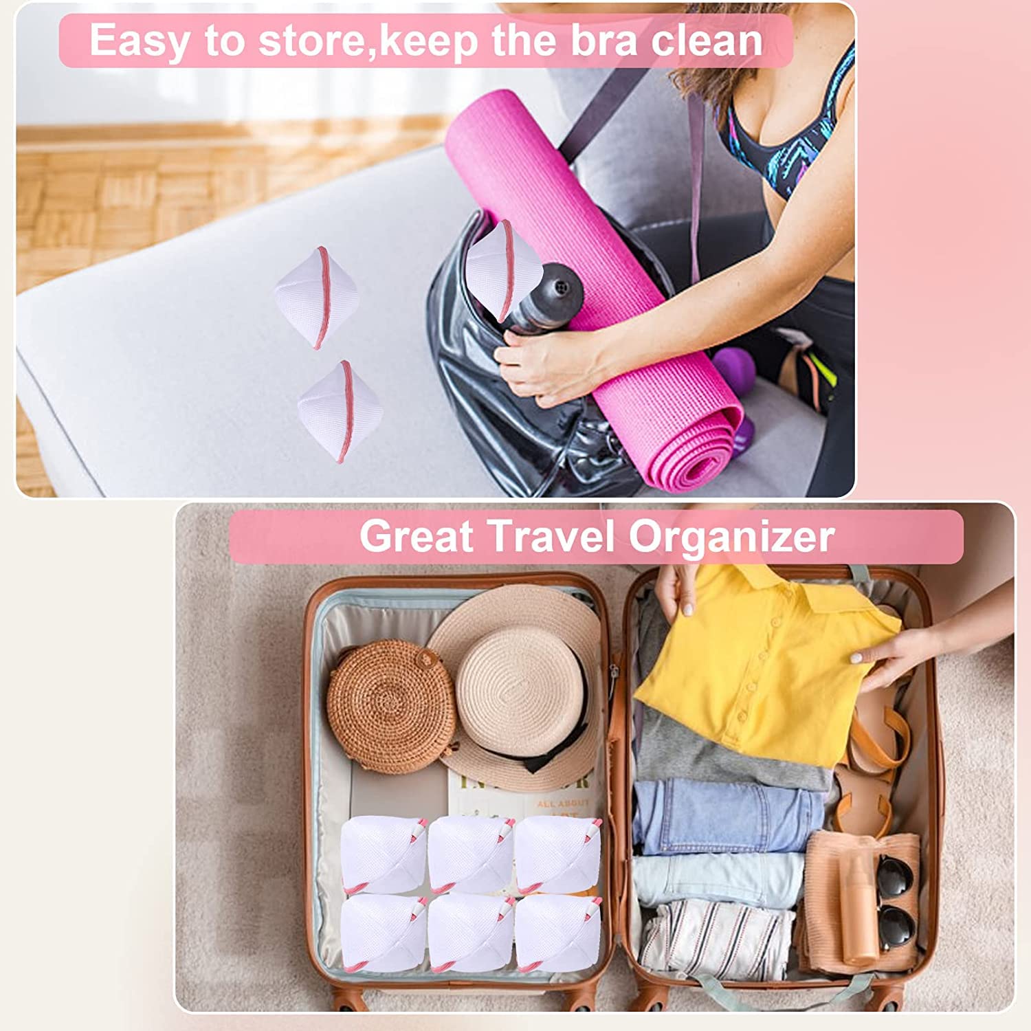 Spontiq Mesh Garment & Laundry Bag | Double Layer Washing Bag for Washing Machine Lingerie Washer - Pack of 2
