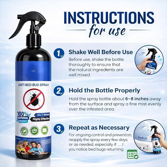 Spontiq Bed Bug Repellent Spray | Effective Bed Bug Treatment for Home, Office, Warehouse - Pack of 2