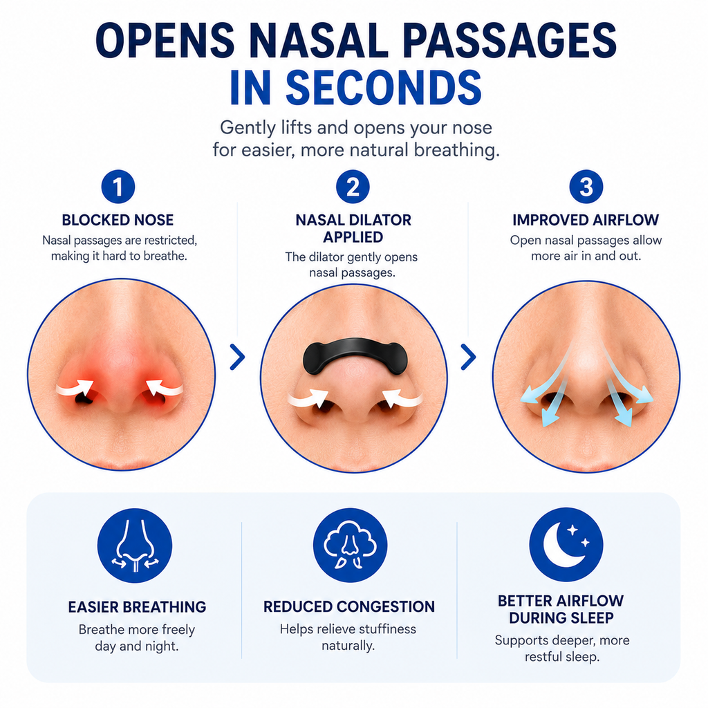 Spontiq Nasal Dilator Breathing Kit | Reusable Nasal Dilators & Adhesive Strips | Comfortable Day & Night Use