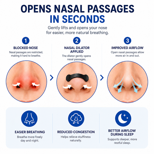 Spontiq Nasal Dilator Breathing Kit | Reusable Nasal Dilators & Adhesive Strips | Comfortable Day & Night Use