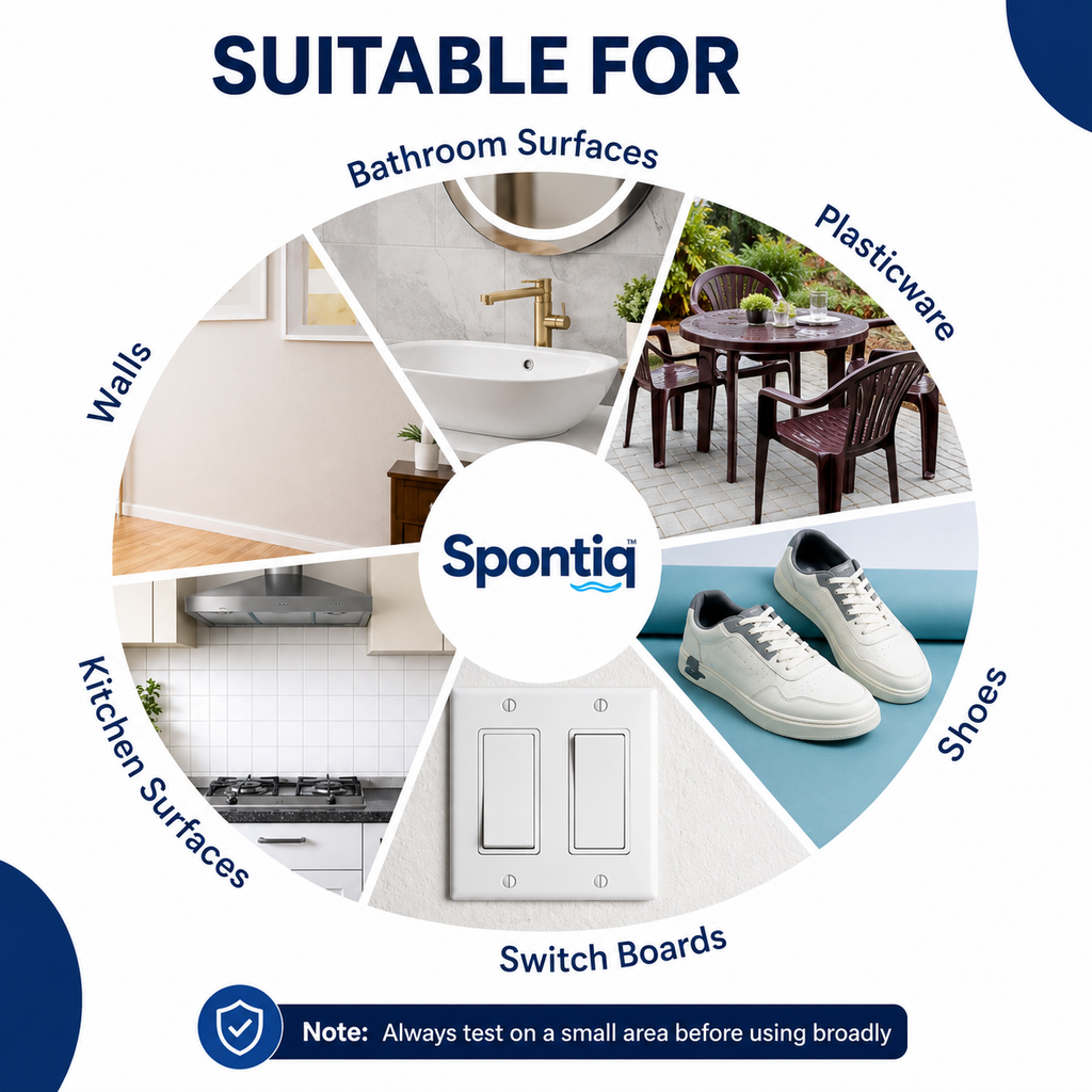 Spontiq Magic Eraser Sponge | Removes Stubborn Stains with Just Water | Multi-Surface Cleaning Foam | No Harsh Chemicals | Pack of 10