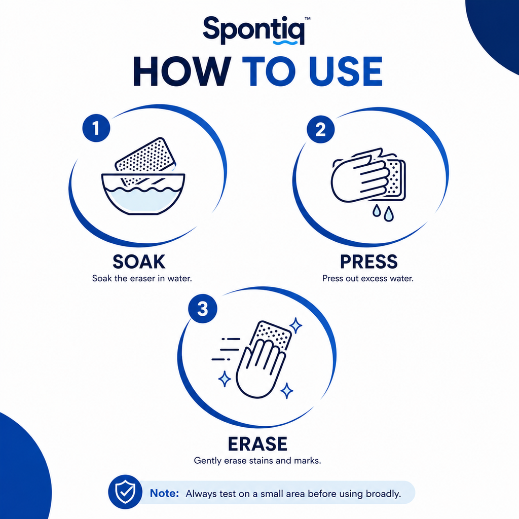 Spontiq Magic Eraser Sponge | Removes Stubborn Stains with Just Water | Multi-Surface Cleaning Foam | No Harsh Chemicals | Pack of 10