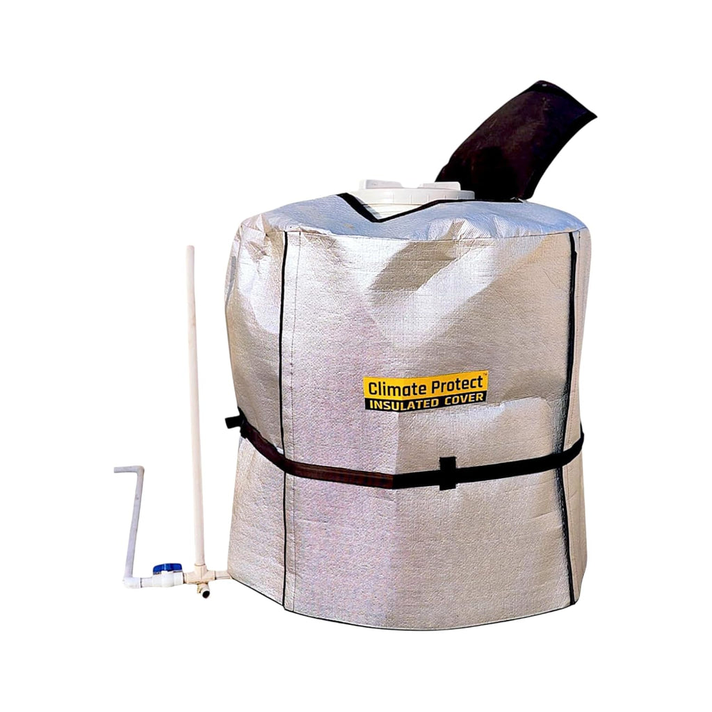 Spontiq 3-Layer Insulated Water Tank Cover | Protects from Heat, Cold & Algae | Durable Oxford Fabric 4MM | Includes Nylon Belt & 4 Side Velcro Openings