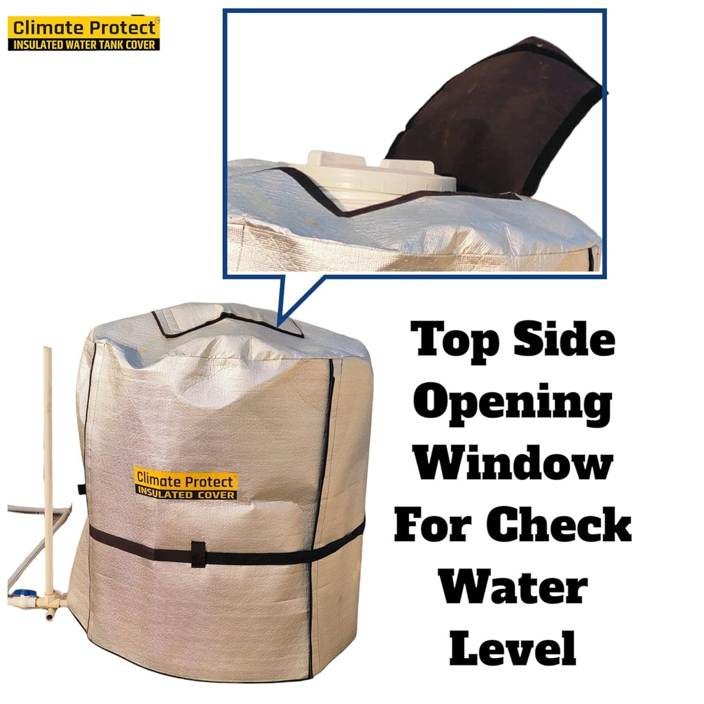 Spontiq 3-Layer Insulated Water Tank Cover | Protects from Heat, Cold & Algae | Durable Oxford Fabric 4MM | Includes Nylon Belt & 4 Side Velcro Openings